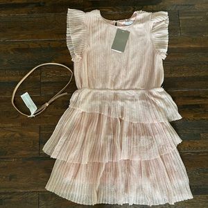 Mayoral Girls Pleated Lurex Dress